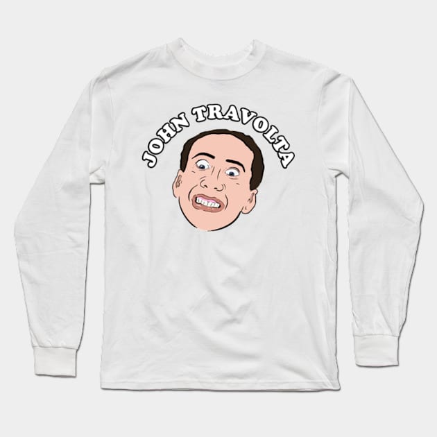 John Travolta Nicolas Cage Face Off Long Sleeve T-Shirt by Barnyardy